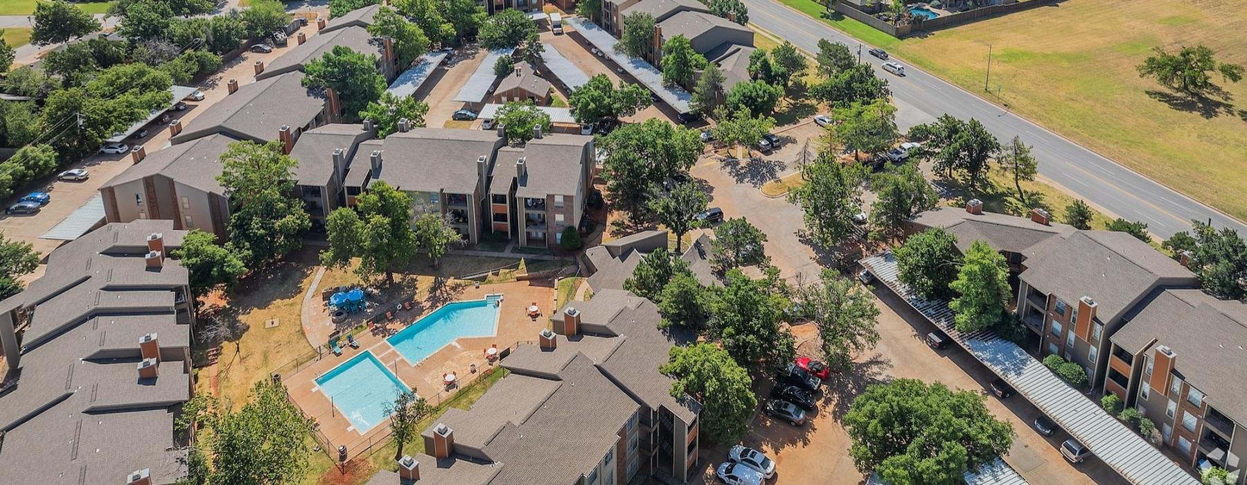 an aerial view of an apartment