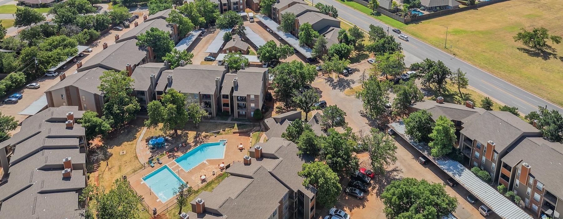 an aerial view of an apartment